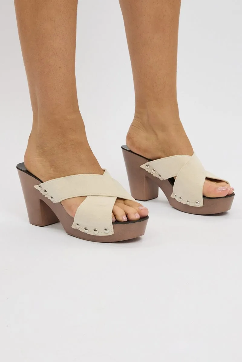 White Cross Strap Platform Sandals