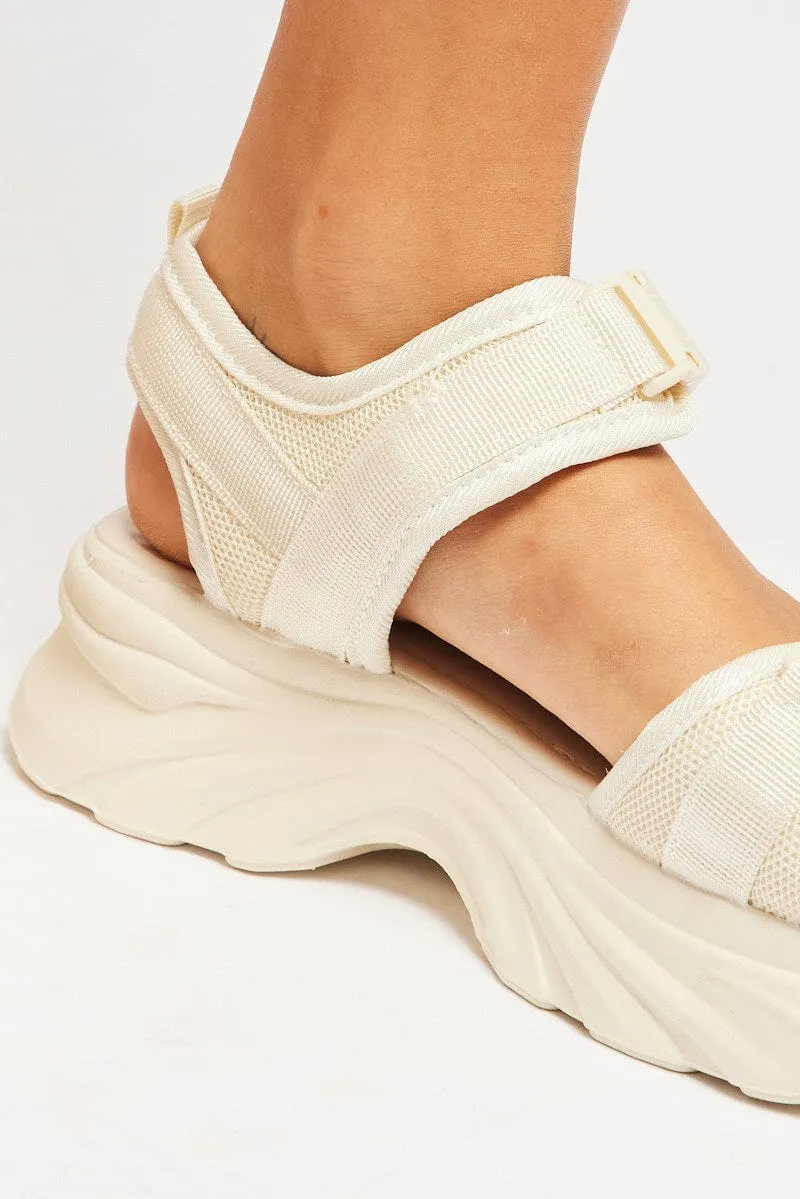 White Platform Sports Sandals