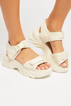 White Platform Sports Sandals