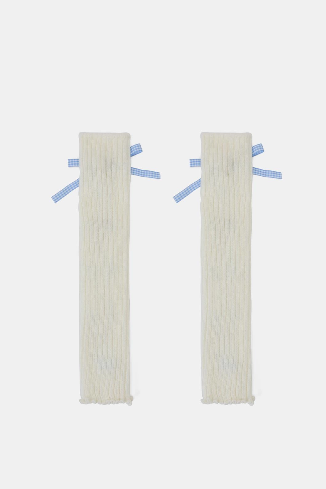 White Lace Up Leg Warmers